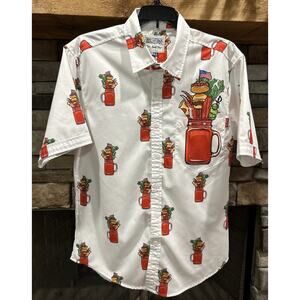 Men’s RSVLTS Mason Jar AOP Short Sleeve Button Up Shirt Size S *D1